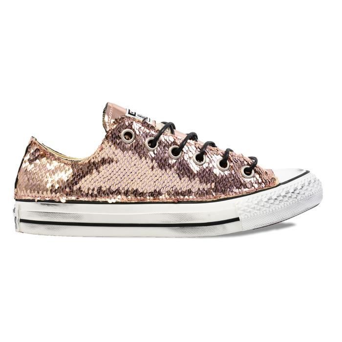 CONVERSE FEMME CNVRSMRLYNOX ROSE SEQUINS BASKETS Rose - Cdiscount Chaussures