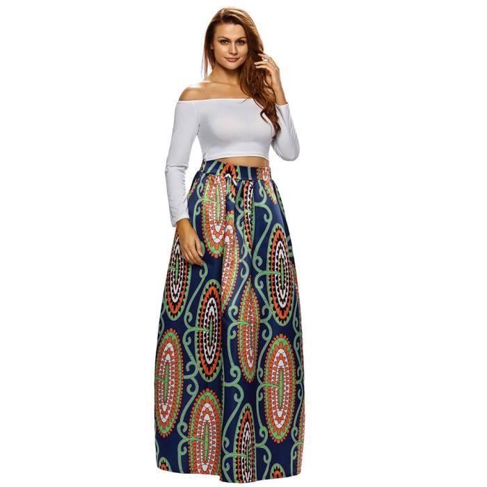 Taille Haute Une Ligne Maxi Longue Jupe Parapluie Bleu Fonce Bleu Fonce Cdiscount Pret A Porter
