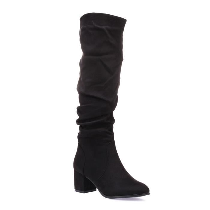 bottes effet plissé