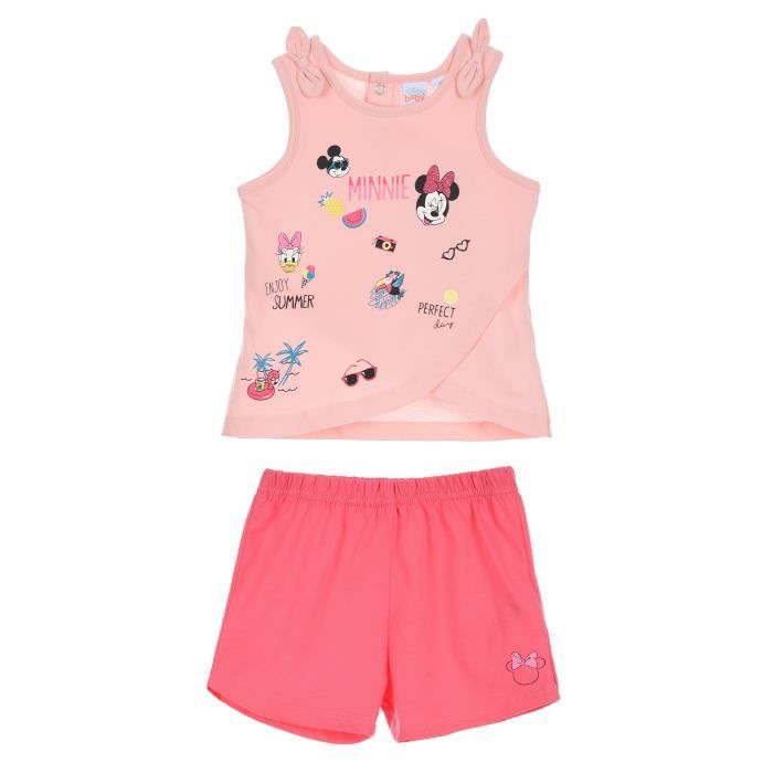 Minnie Mouse T Shirt Short Bebe Fille Rose Clair Cdiscount Pret A Porter