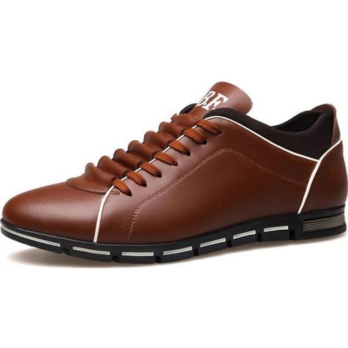 sneakers homme en cuir avec semelle gomme