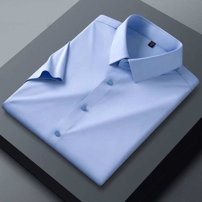 T-shirt Homme Slim Fit à Col Montant - Manches Courtes - Matière Respirante Polycoton - Pour Loisirs Et Sorties