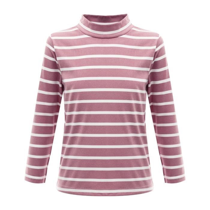 Tee Shirt Longue Manche Fille Sous-vêtement Thermique Manches Longues Enfant - Col Roulé - Polyester/Élasthanne - Hiver Sous-vêtement Hiver Enfant