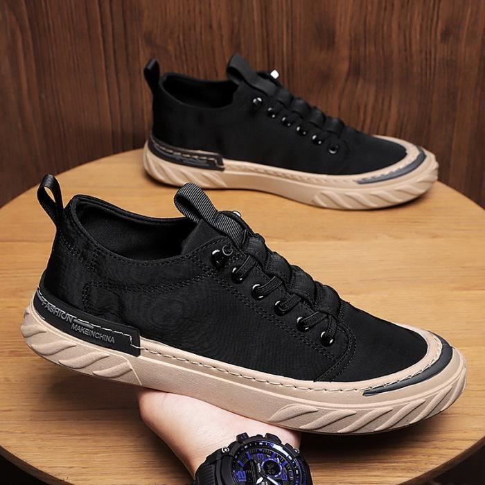 XIGUAFR Chaussures Toile Homme Respirantes à Enfiler - Légères Antidérapantes Gris 43