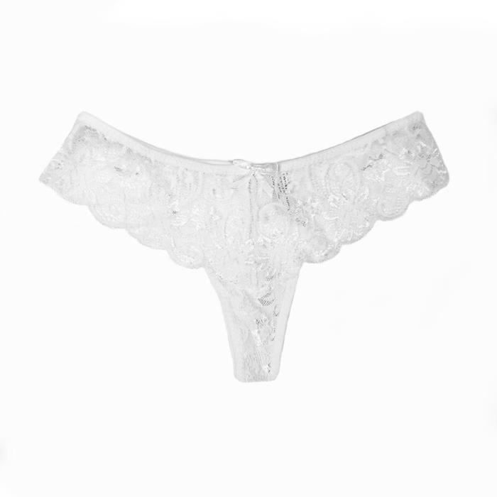 Culotte-slip,String en dentelle pour femme,culotte taille basse,sous ...