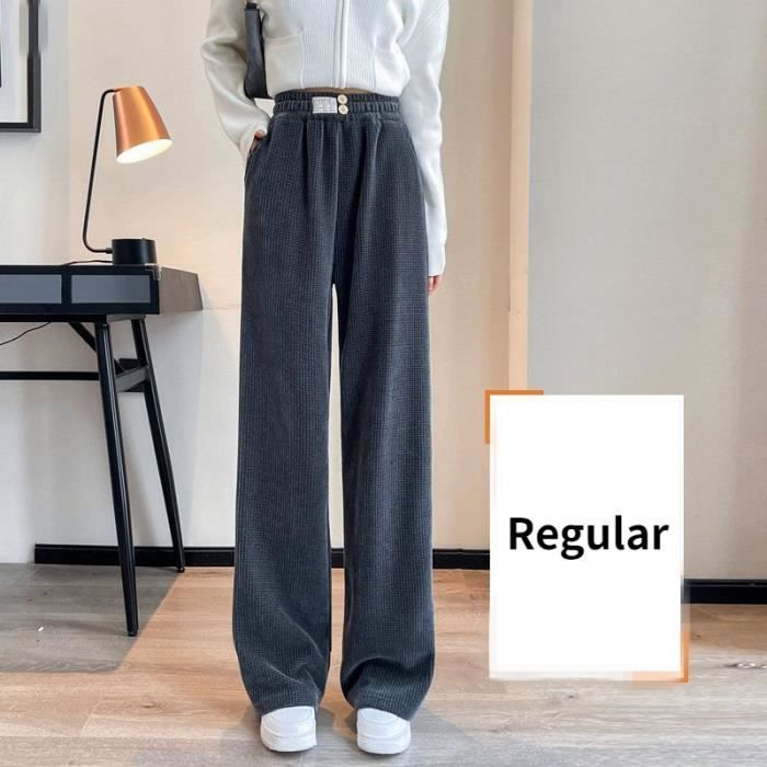 Pantalon de survêtement,Hiver Épaissir Pantalon Décontracté Femme Baggy  S-4XL Jambe Large Vintage Chic Chaud - dark gray regular Blanc - Cdiscount  Prêt-à-Porter