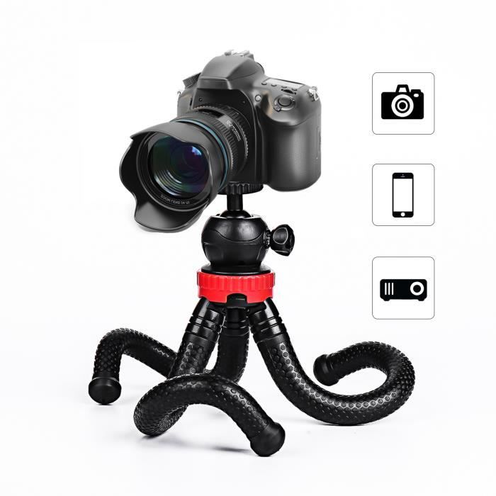 Trépied Téléphone ,Mini Trépied Flexible pour Smartphone, Caméra ,Téléphone portable inclut Le Support de Téléphone Mobile Universel