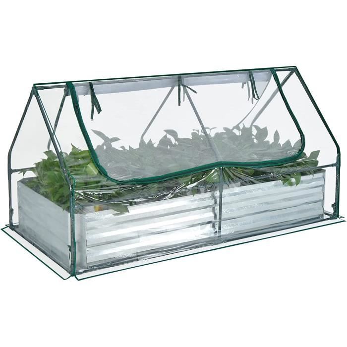 RELAX4LIFE Mini Serre de Jardin 91x90x180CM-Couverture PVC Transparent,Châssis Jardin pour Fruits&Légumes&Semis pour
