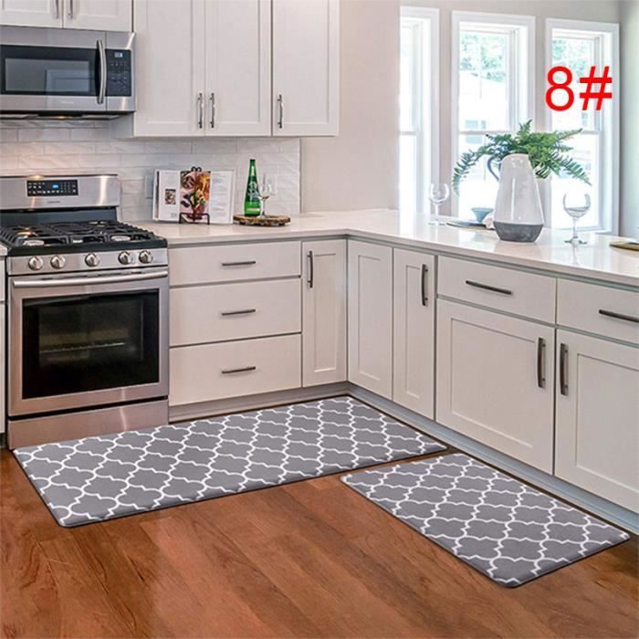 Lot de 2 Tapis de Cuisine 40 x 60 cm et 40 x 120 cm Modèle 8