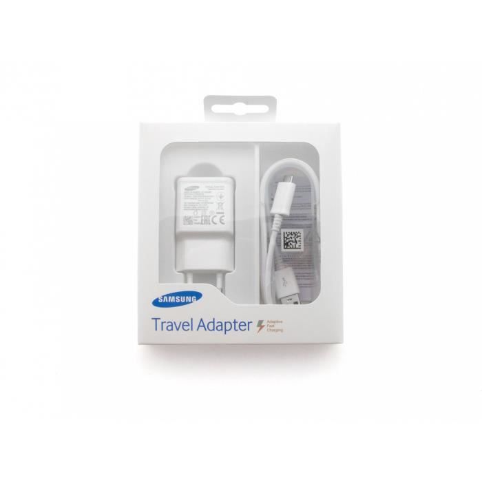 EP-TA20EWE original Samsung chargeur Micro USB 15 watts EU blanc incl. cordon secteur