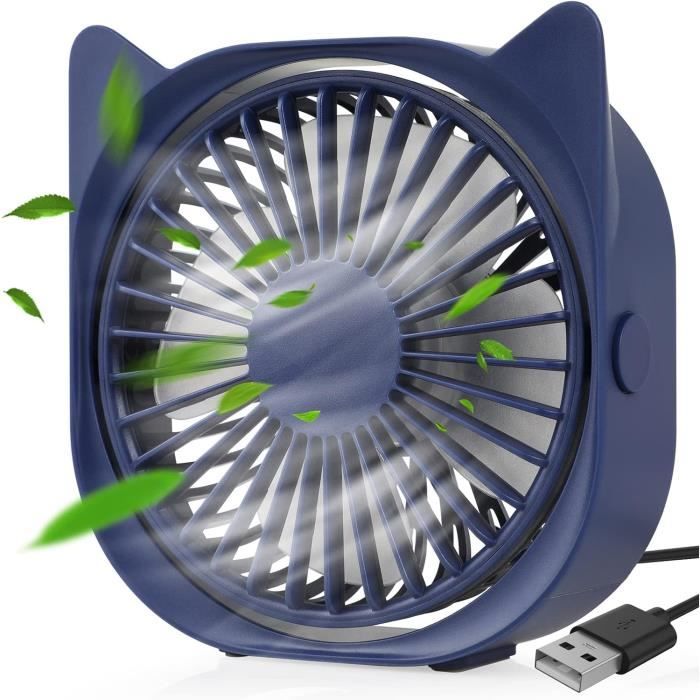 Ventilateur De Table USB Rechargeable - Batterie 5000mAh, Clip, Rotation 360°, Silencieux