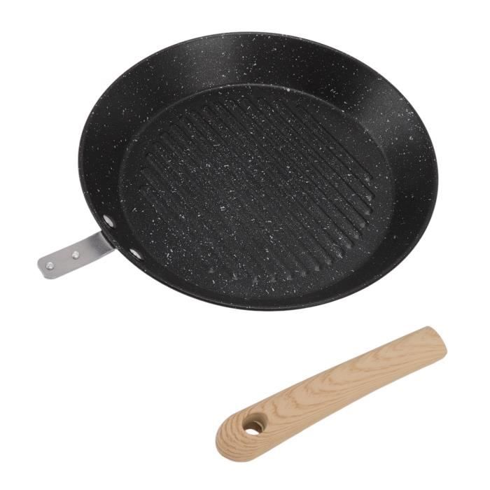 Baroni Home Poêle Grill Antiadhésive 34x24cm - Induction Gaz Électrique Avec Poignée Amovible