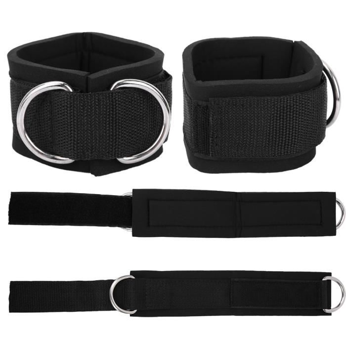 2 sangles de poignet rembourrées en néoprène pour machine à câble crochet et boucle réglables et design sécurisé équipement d'entraînement de fitness pour homme et femme Wrist Straps Sangles