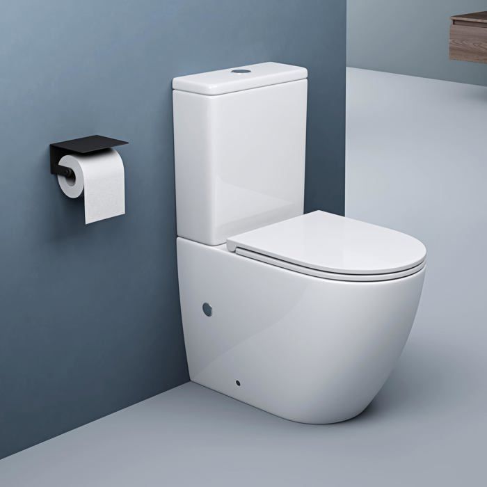 Sogood WC à Poser Céramique Blanc Toilette avec Réservoir de Toilette Abattant Silencieux avec Frein de Chute Stand179T