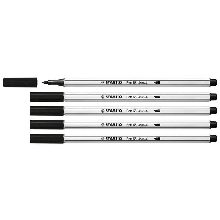Stylo Pinceau Zebra Zensations Pointe Moyenne - Encre Noire Waterproof, Parfait Pour Lettrage, Manga, Dessin