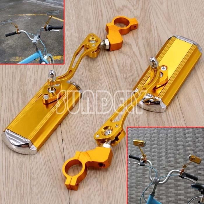 2x Aluminium Vélo guidon Vue arrière Rectangle Verres Cyclisme rétroviseur de