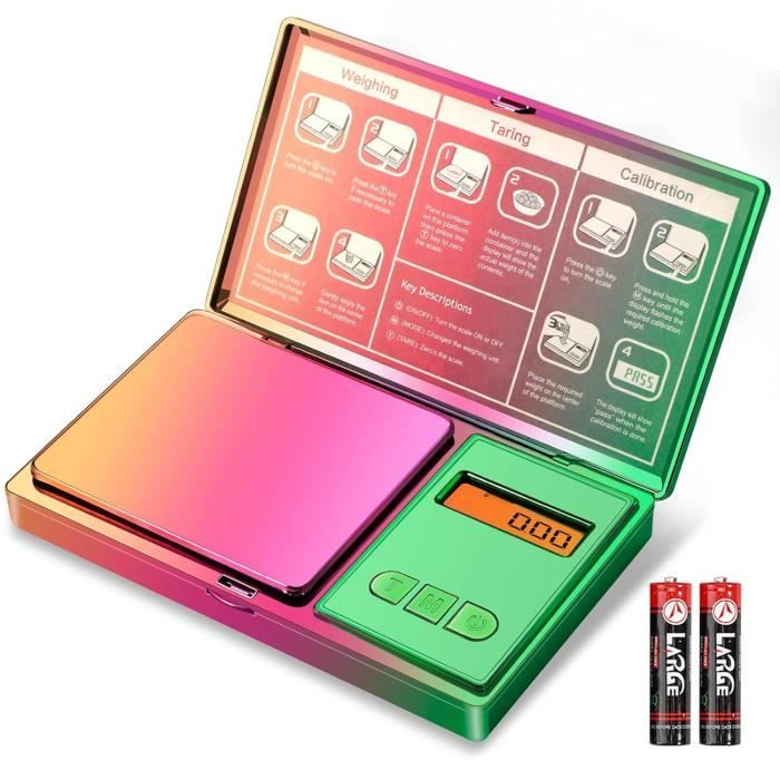 Balance Digitale De Poche 300G-0.01G(0.001Oz),Mini Balance Arc-En-Ciel ...