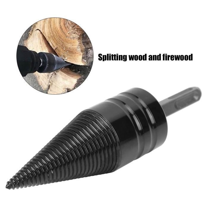 Kit 6 Pièces Fendeur à Bois Pour Perceuse – Pointe Carbone Avec Poignées Pour Camping - 8