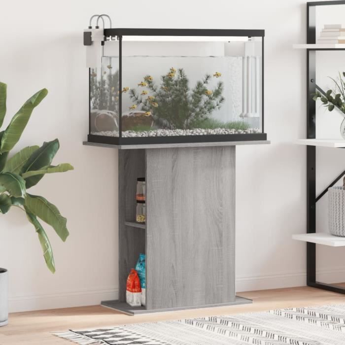 vidaXL Support aquarium bois d'ingénierie sonoma - vue 3