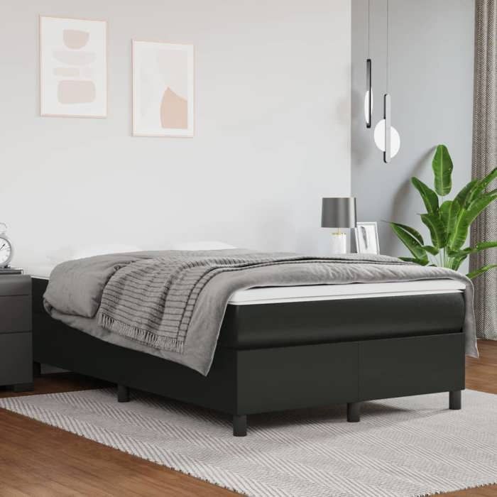 vidaXL Sommier à lattes de lit matelas Noir 120x200 cm Similicuir 3144596