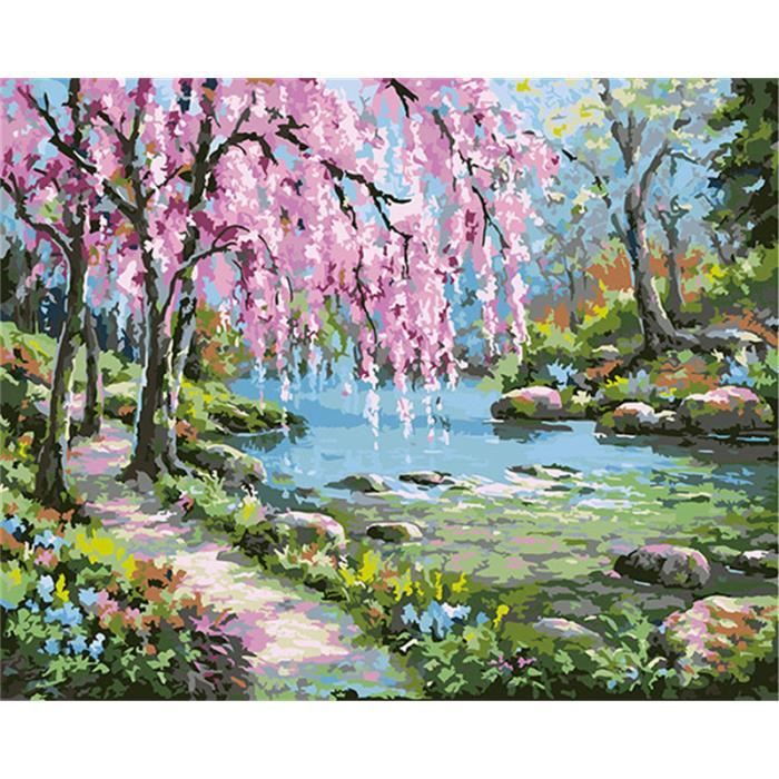 YEESAM ART Peinture par numéros Kits Sans Cadre 16 x 20 - Arbre et
