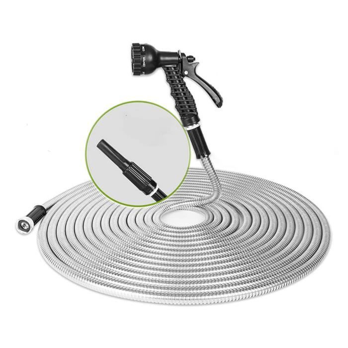 Lance D'Arrosage Jardin 73,9 Cm Acier Inoxydable - Pulvérisateur Avec Tuyau 1,1 M Pour Paniers Suspendus