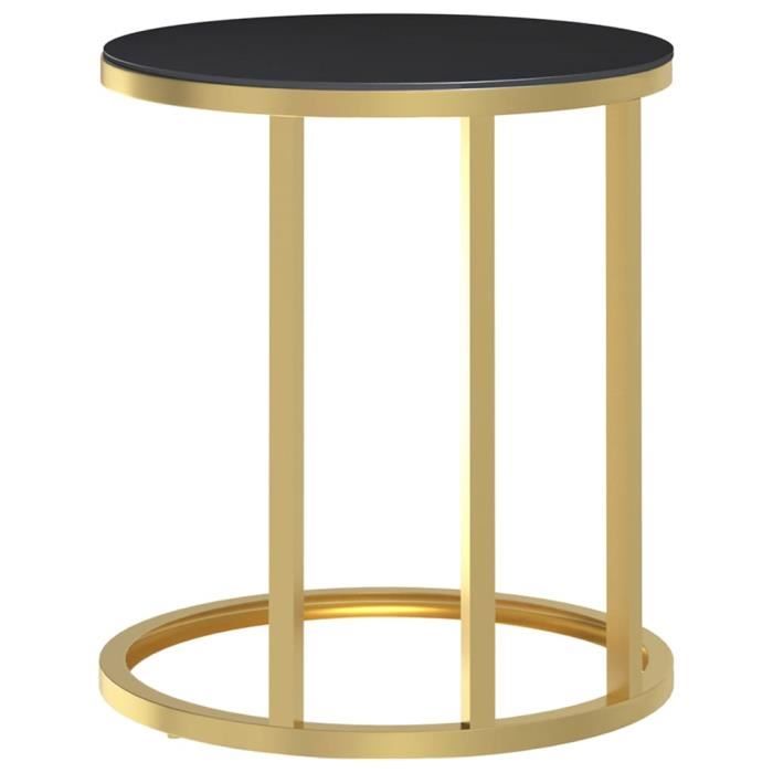 Miliboo - Tables D'appoint Gigognes En Verre Trempé Et Métal Noir TAHL