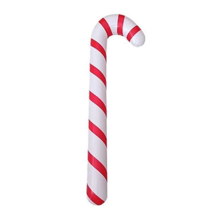 Canne à Sucre De Noël Gonflable 130 Cm – Décoration Intérieure Et Extérieure – Ballon Géant PVC – Pour Fête, Sapin, Jardin