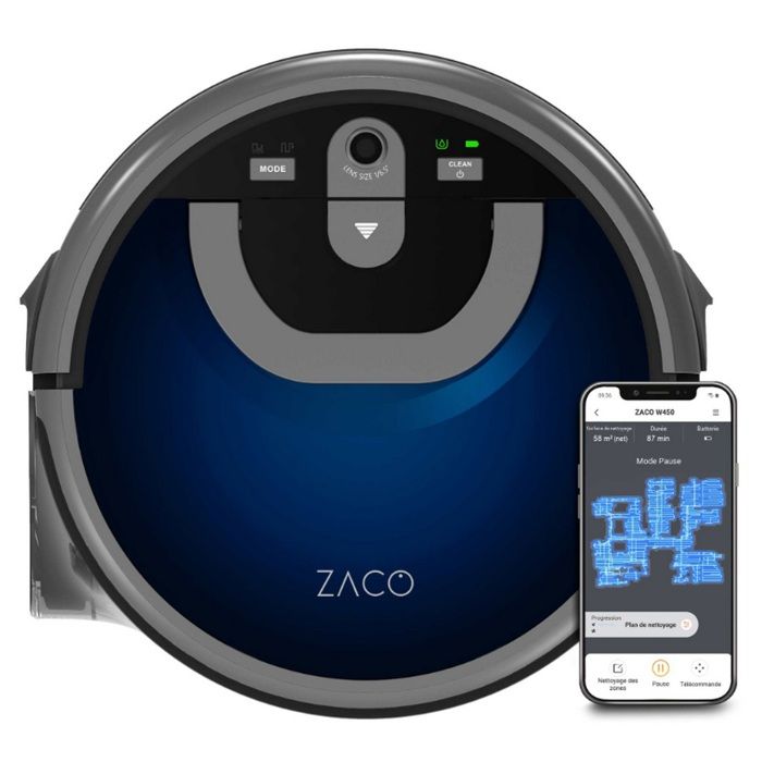 Aspirateur Robot ZACO W450 - ZACO - Navigation 2.0 PanoView à 360° - Humide - 80 min