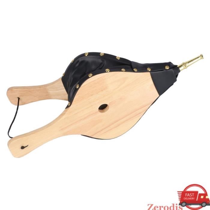 Soufflet De Cheminée Manuel En Bois Pour Foyer, Barbecue Et Cheminée Intérieure Résistant à La Chaleur En Cuir Et Bois, Facile à Utiliser Et à Ranger, Idéal Pour Une Pendaison De Crémaillère