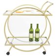 Akozon meubles de maison Chariot à boissons à 2 couches avec roulettes Chariot de bar amovible pour la cuisine à la maison-1