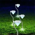Lampe Solaire Diamant Couleurs Changeantes - Neuf - 30cm - Blanc - Batterie-1