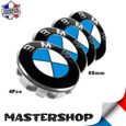 MasterShop - 4 X CENTRE DE ROUES CACHE MOYEU BMW CLASSIQUE LOGO BLEU DIAMETRE 68 MM-1