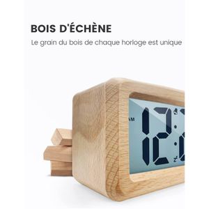Mini Réveil Carré Silencieux Pour Enfants - Sans Tic-tac, Pile AA, écran Lumineux Bleu