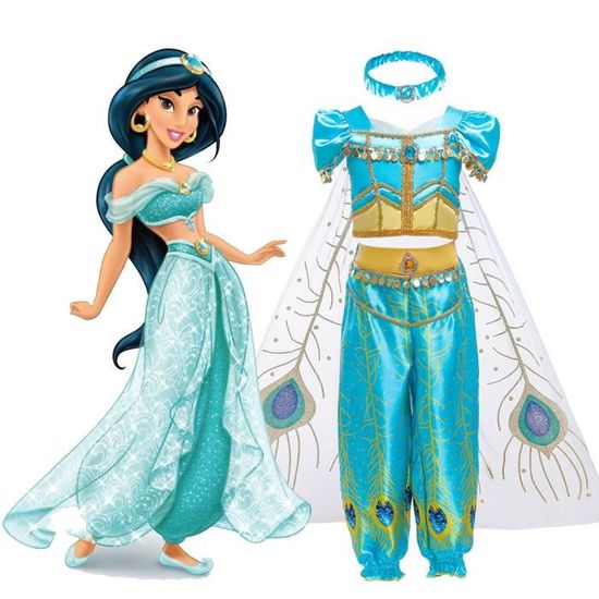 Robe de princesse Filles Jasmine Aladdin Costume Cosplay