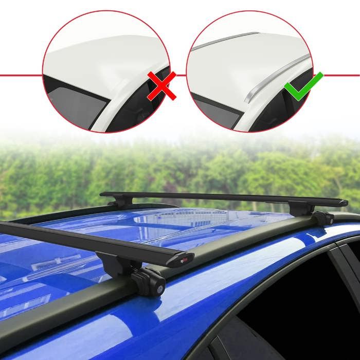 Barres de toit transversales pour Mercedes Classe C S204 2007-2014 Noir Alu