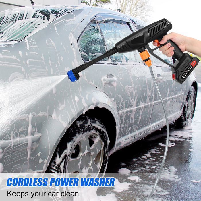 STARLYF Nettoyeur Haute Pression Sans Fil Portable - Pistolet Lavage Voiture, Connecteur Robinet, Puissant Et Léger