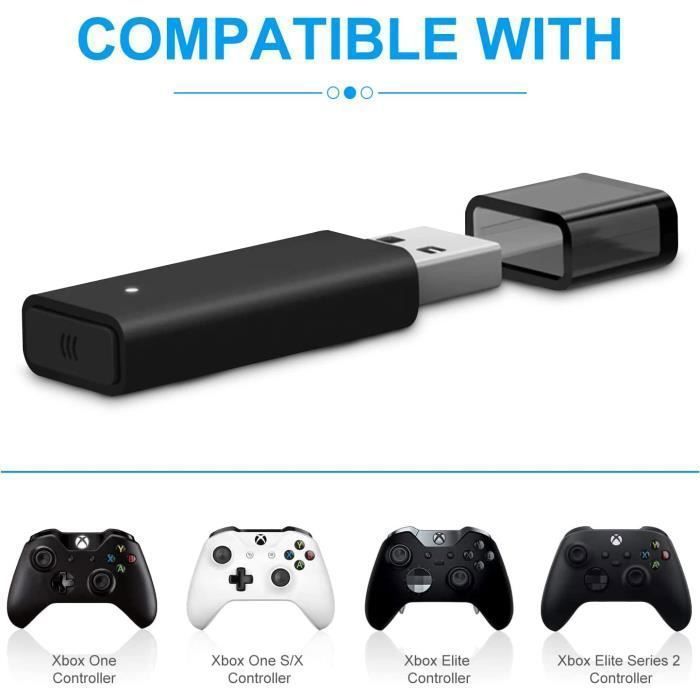 Adaptateur USB Officiel Xbox One S/X - Pour Manette Sans Fil Sur PC Windows 10/11 - Neuf