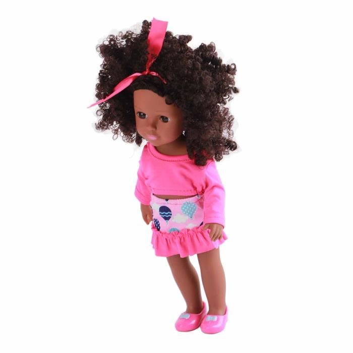 BEL-7423055064590-Poupée noire de fille Poupée bébé Afro-américaine Poupées  Noires Uniques 14 Pouces pour les Filles jeux poupee