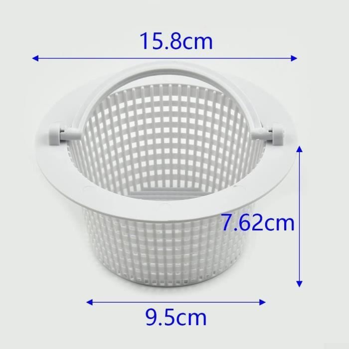 2 Paniers De Rechange Pour Skimmer Piscine Hors-sol - Blanc Polypropylène - Dimensions 6.25x4.6x3.75cm