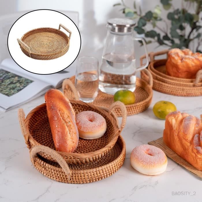 Panier rond osier clearance avec anse