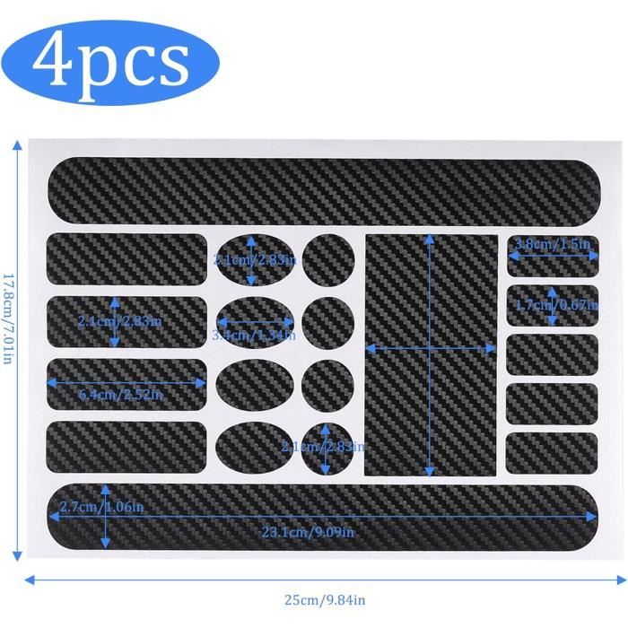Protection Cadre Vélo Autocollant - 4 Pièces Noir Mat/carbone, Film PVC | Anti-rayures Pour VTT, Vélo Route
