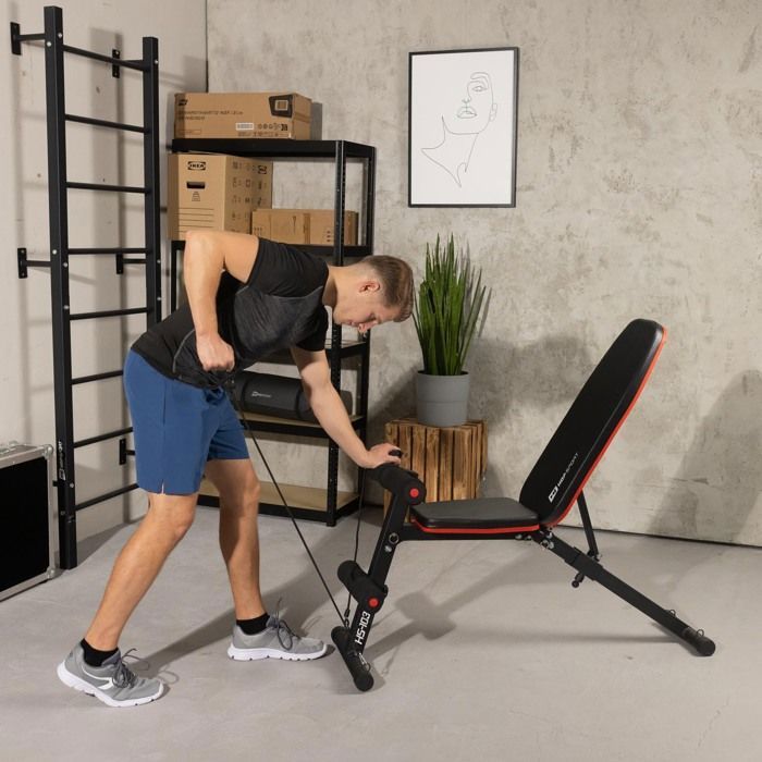 Hop-Sport Banc Romain Pliable HS-1018 - Chaise Romaine Hyperextension Réglable - Entraînement Dos Et Abdos à Domicile