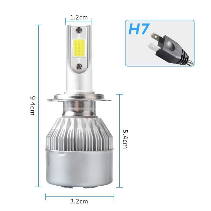 Super puissante ampoule LED lumineux LED Lampe phare H7 Auto Voiture  d'automobiles ont conduit la tête de lampe 12V 24V 6000K de la lumière  blanche - Chine Ampoule de LED, Auto Lampe