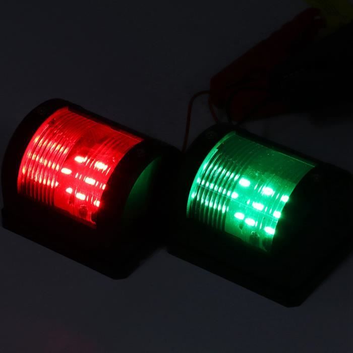Feux De Navigation LED Bateau Rouge/Vert – Étanche IP67 Feux De Poupe Et Proue Pour Bateaux