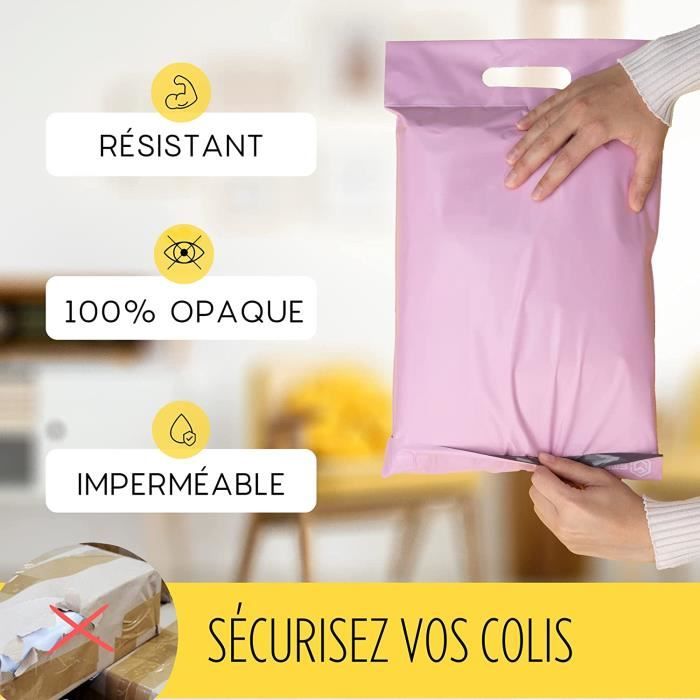 Kit emballage colis Vinted - lot de 10 enveloppes plastiques n°5 (52x40cm)  + 10 pochettes porte-documents - La Poste