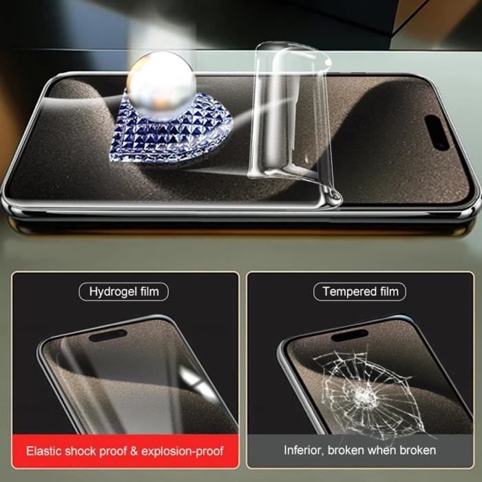 2 Films de protection écran souple en Hydrogel pour iPhone 15 Plus -  Toproduits® - Cdiscount Informatique