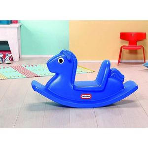 Baroni Toys Cheval à Bascule 2 En 1 - Base Amovible Pour Mode Balancelle Ou Roulettes, Cheval Blanc Pour Enfants 2-5 Ans, Sécurisé CE