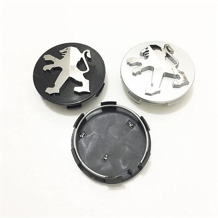 4 Cache Moyeux 60 Mm Pour Peugeot - Capuchons Centre Roue Enjoliveur - Protection Contre Liquides Et Rouille