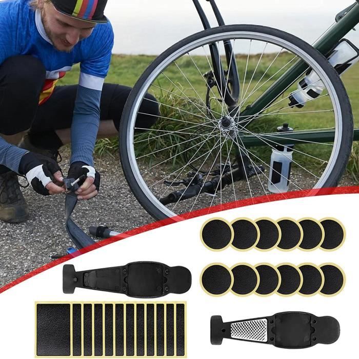Kit de réparation de pneus de vélo - Kit de Patchs de vélo pour Chambre à  air de vélo
